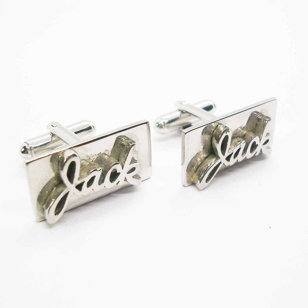 Jack Cuff Links vintage Name Men Accessory Formal Wear Wedding Jewelry